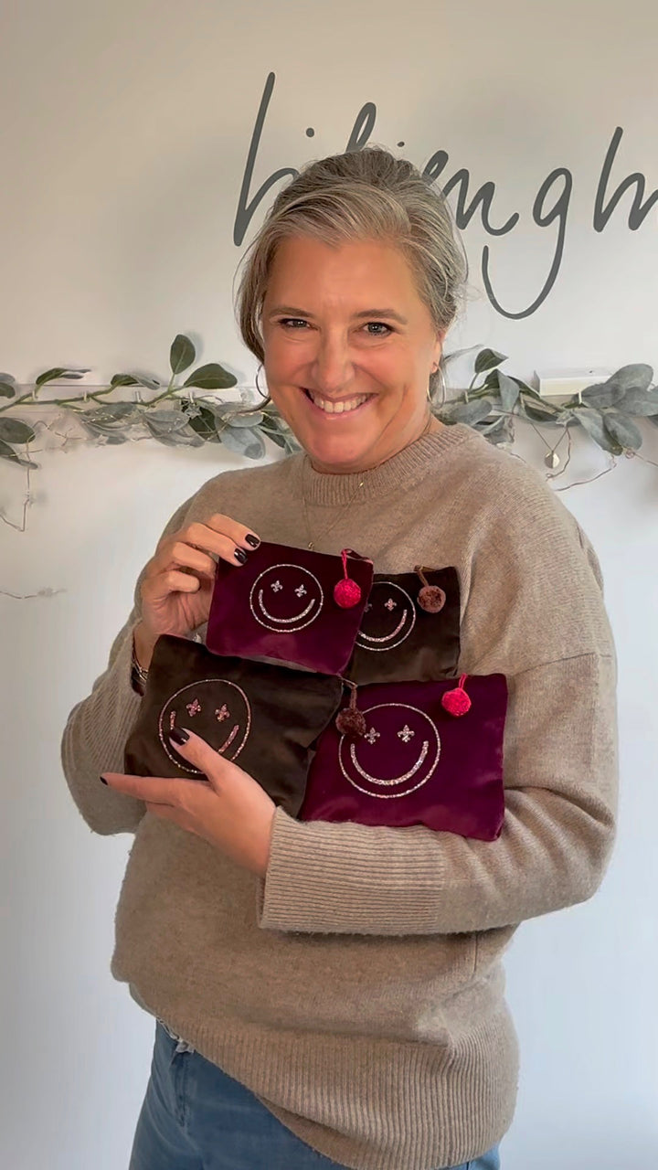 Samttasche Schokobraun mini