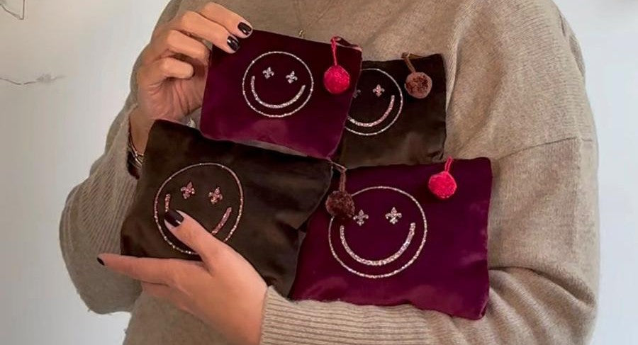 Samttasche Schokobraun mini