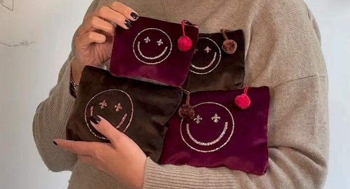 Samttasche Schokobraun mini