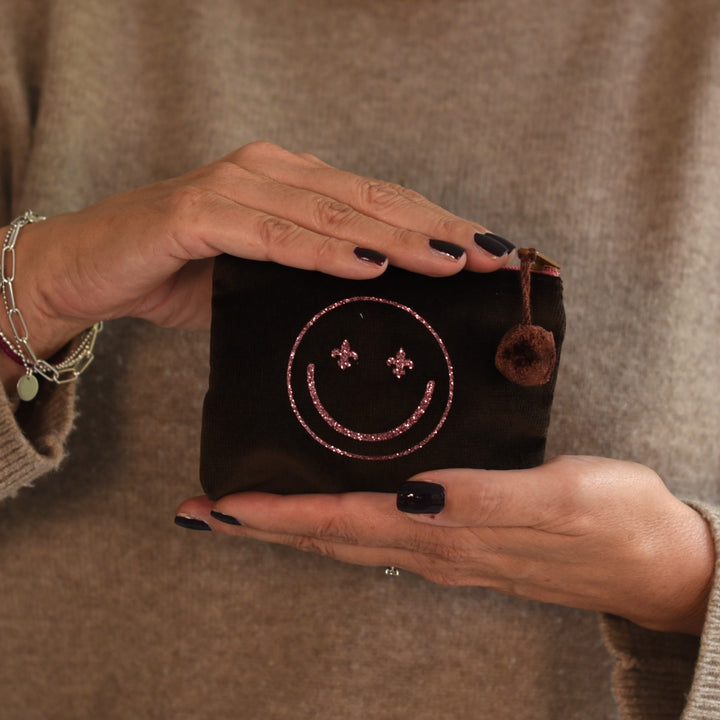 Samttasche Schokobraun mini