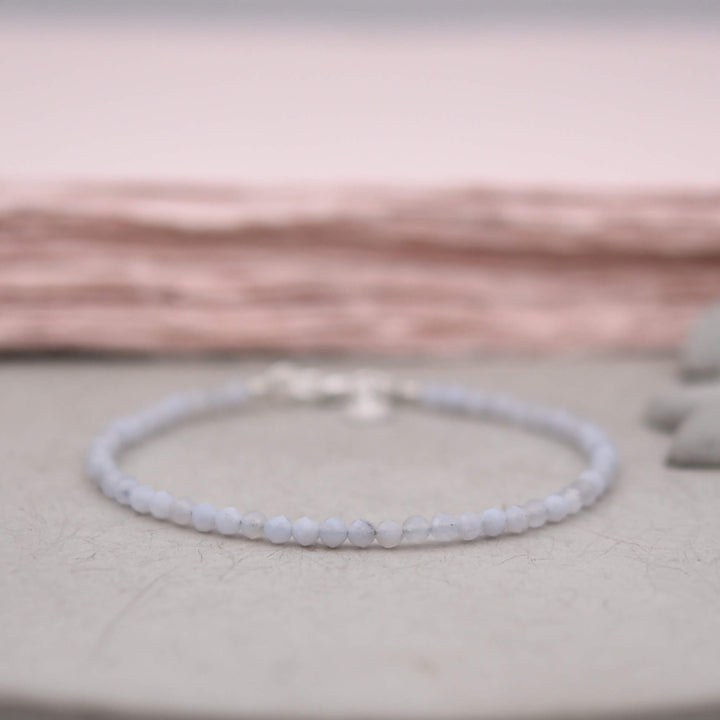 Edelsteinarmband Chalcedon WOLKENBLAU