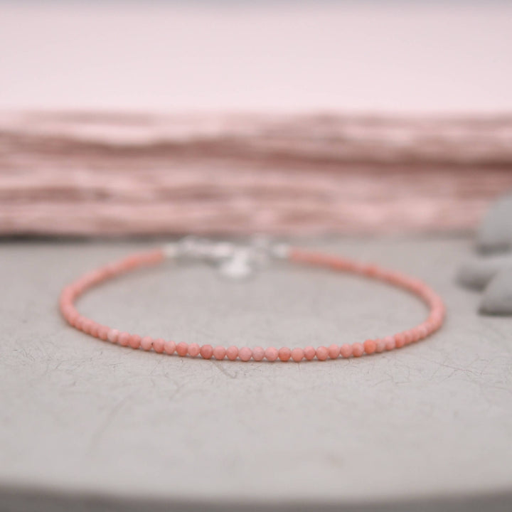Edelsteinarmband Koralle LACHSROSA