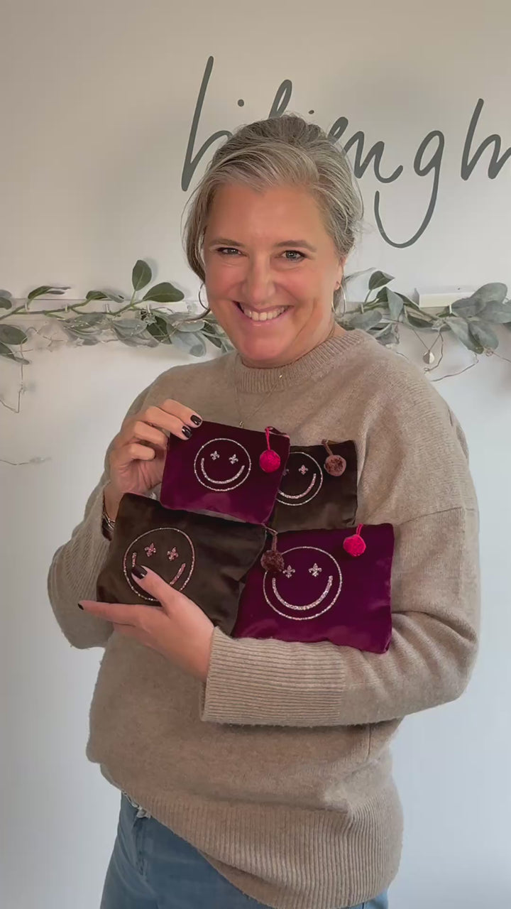 Samttasche Schokobraun medium